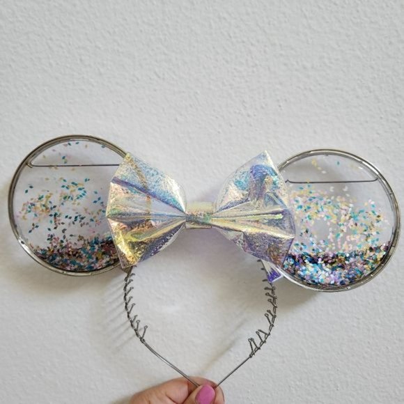 Minnie Mouse Shaker Ears Headband Clear Sequin Ears - Picture 7 of 7
